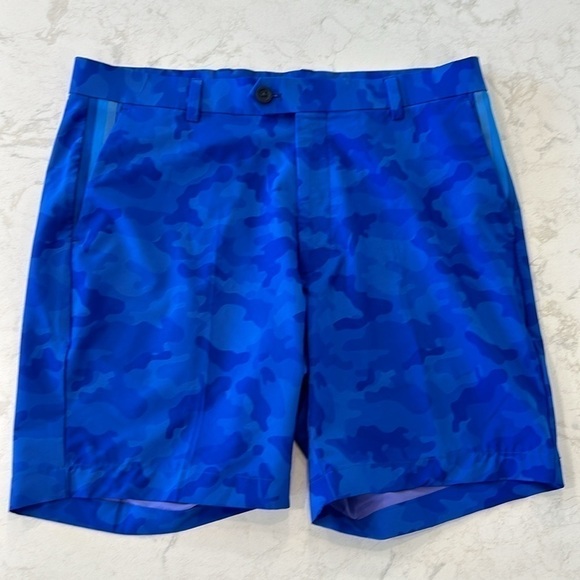 G/FORE Men's Golf Royal Blue Camo Golf Shorts LIKE NEW 9” INSEAM - Picture 11 of 16